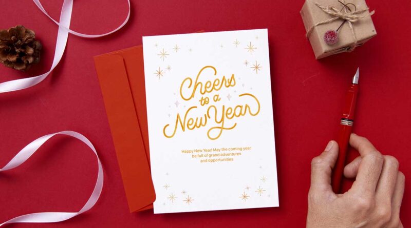 Ilustrasi desain greeting cards di Online Print.