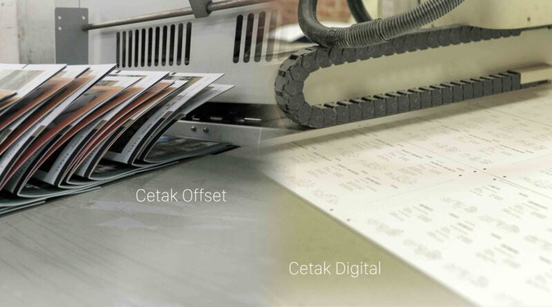 Ilustrasi perbedaan digital printing dan offset.