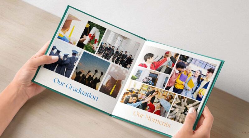 Ilustrasi desain buku tahunan cetak di Online Print