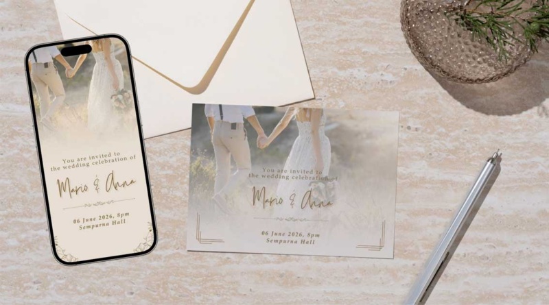 Undangan pernikahan fisik vs digital.