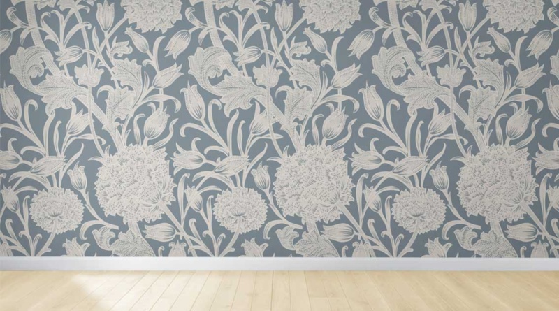 Ilustrasi wallpaper dinding cetak di Online Print.