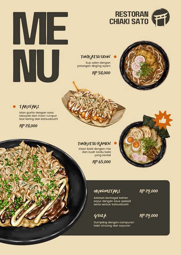 Ilustrasi desain brosur minimalis - Online Print