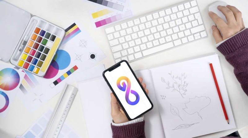 Desain grafis untuk identitas merek.