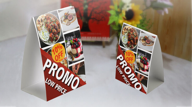 tent card media promosi
