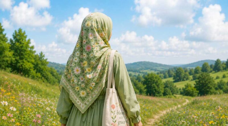 hijab segi empat full color