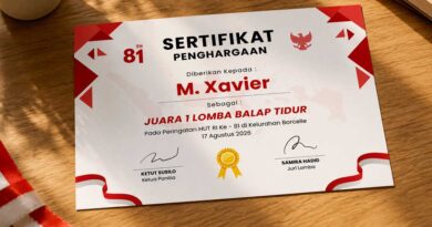 Sertifikat Lomba 17 Agustus