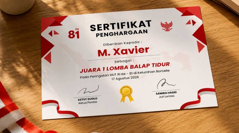 Sertifikat Lomba 17 Agustus